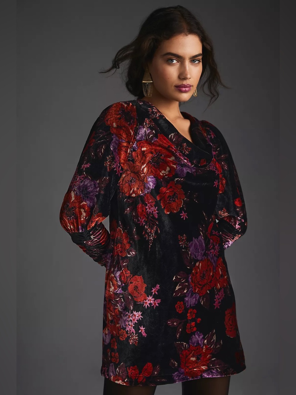 Maeve Anthropologie | Maeve Cowl-Neck Velvet Dress